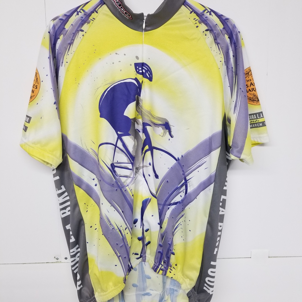 Vibrant Cycling Jersey for Men - Yellow and Purple